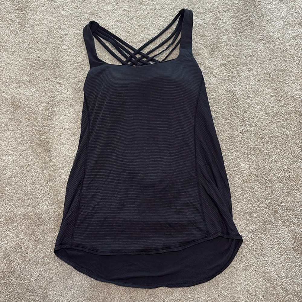 Lululemon scoop back tank with built in sports bra, size 6